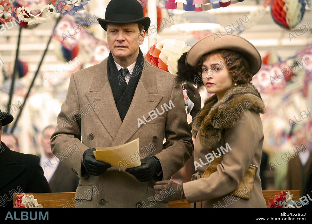 COLIN FIRTH and HELENA BONHAM CARTER in THE KING'S SPEECH, 2010, directed by TOM HOOPER. Copyright SEE SAW FILMS.
