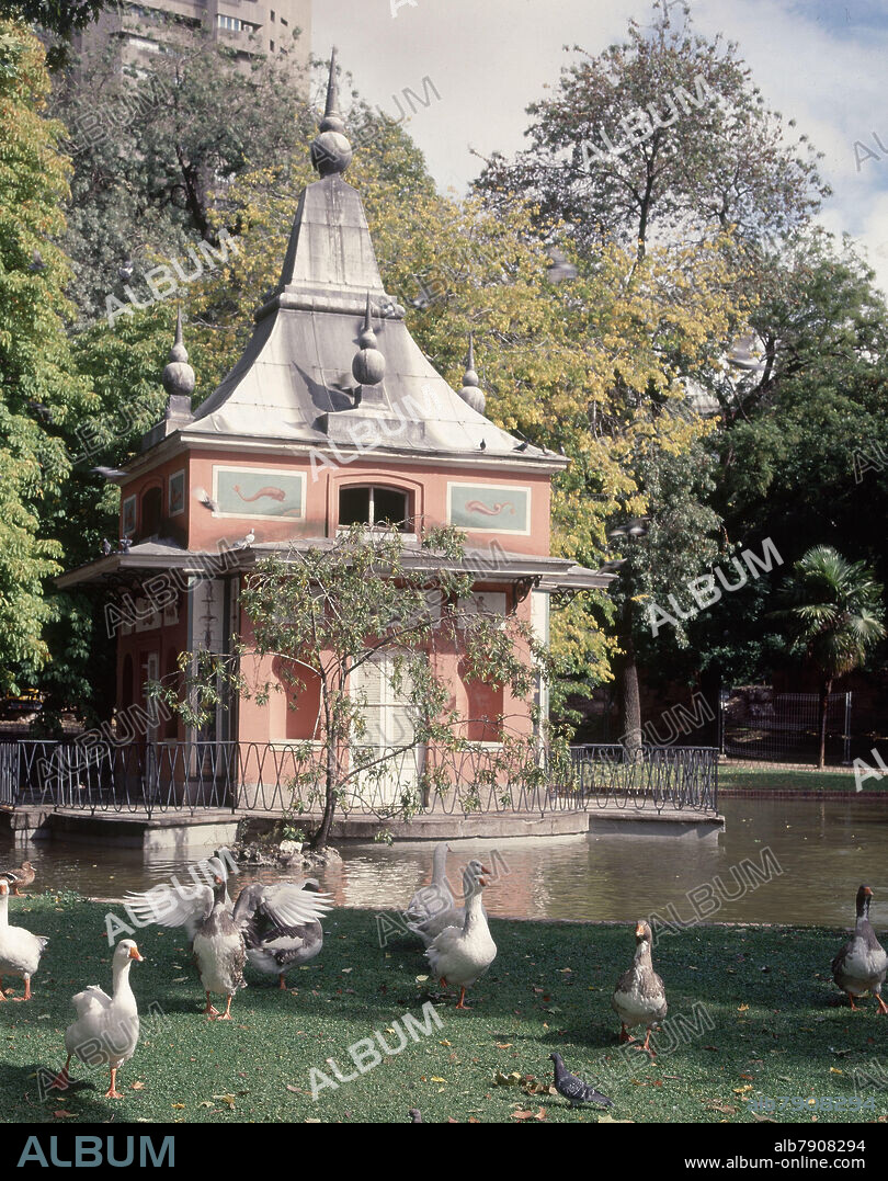 ISIDRO GONZÁLEZ VELÁZQUEZ. CASITA DEL PESCADOR EN MEDIO DEL ESTANQUE - CONSTRUIDA ENTRE 1826 Y 1830.