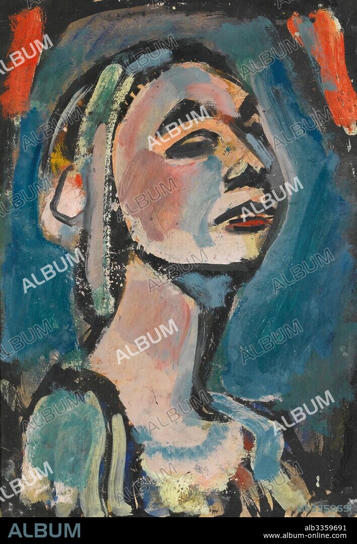 GEORGES ROUAULT. Portrait of the Ballet dancer Tamara Karsavina.