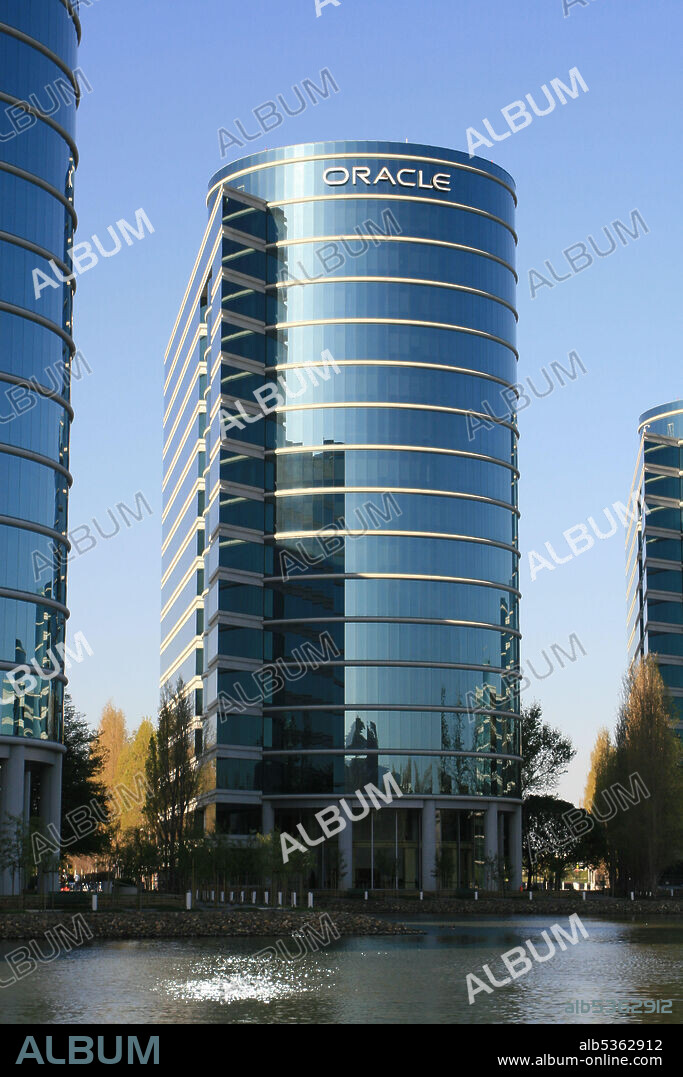 Apr 22, 2008 - Redwood Shores, California, USA - The headquarters of Oracle located in Redwood Shores, California, in Silicon Valley. Photo shows impressive buildings, grounds, signs, logo, and lake at Oracle headquarters. Led by Chief Executive Officer Larry Ellison, Oracle states that its business is informationhow to manage it, use it, share it, and protect it. For nearly three decades, Oracle, the world's largest enterprise software company, notes that it has provided the software and services that let organizations get the most up-to-date and accurate information from their business systems. Oracle states that it helps customers manage their business systems and information with reliable, secure, and integrated technologies. Oracle promotes that it can make business implementation faster, a business team more effective, marketing more productive, and return on investment higher. (Credit Image: © Scott Carson/ZUMA Press).