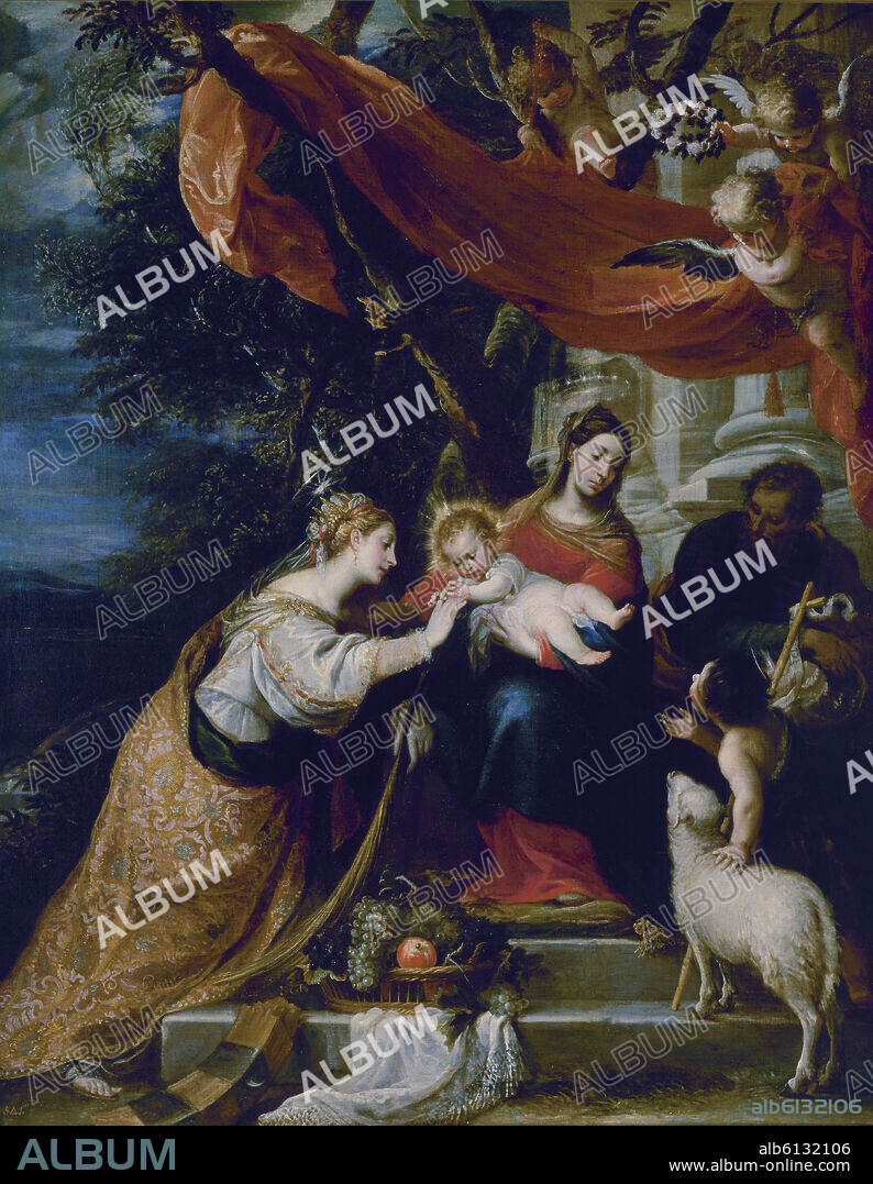 MATEO CEREZO. DESPOSORIOS MISTICOS DE SANTA CATALINA - 1660 - OLEO/LIENZO - 207x163 cm - BARROCO ESPAÑOL - NP 659.