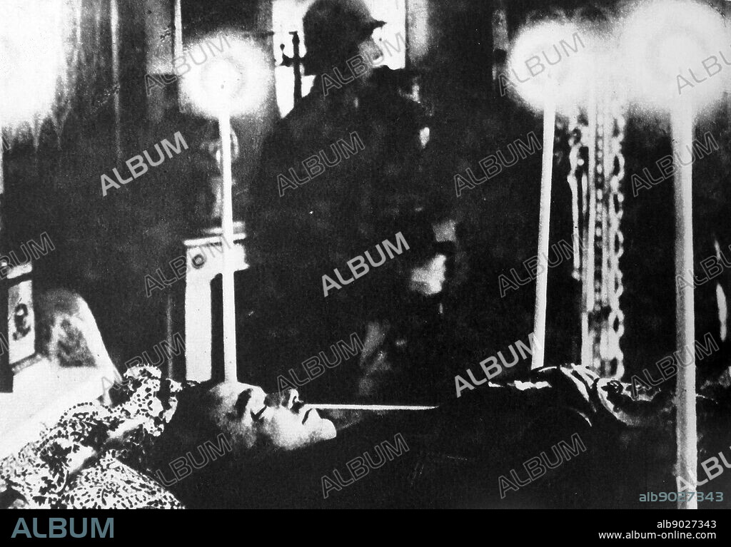 Photograph of the body of Engelbert Dollfuss. Engelbert Dollfuss (1892-1934) an Austrian politician and Chancellor of Austria.
