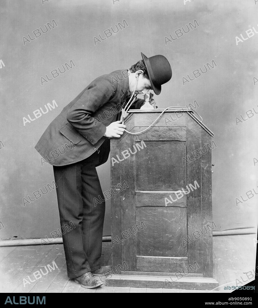 Albert Einstein's Kinetoscope Arcade. The kinetoscope was an early motion picture exhibition device that allowed films to be viewed by one person at a time through a peephole viewer window on top. This was the basic model for later movie projections.