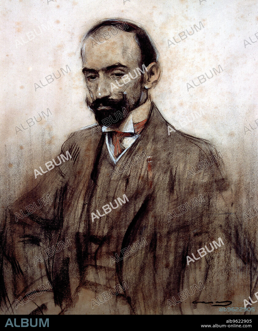 Jacinto Benavente (1866-1954), Spanish playwright, drawing by Ramón Casas.