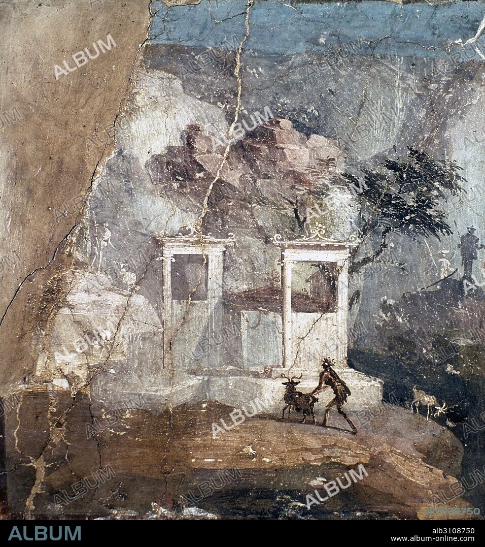 Paisaje con un carnero perdido (Fresco proveniente de Pompeya).
