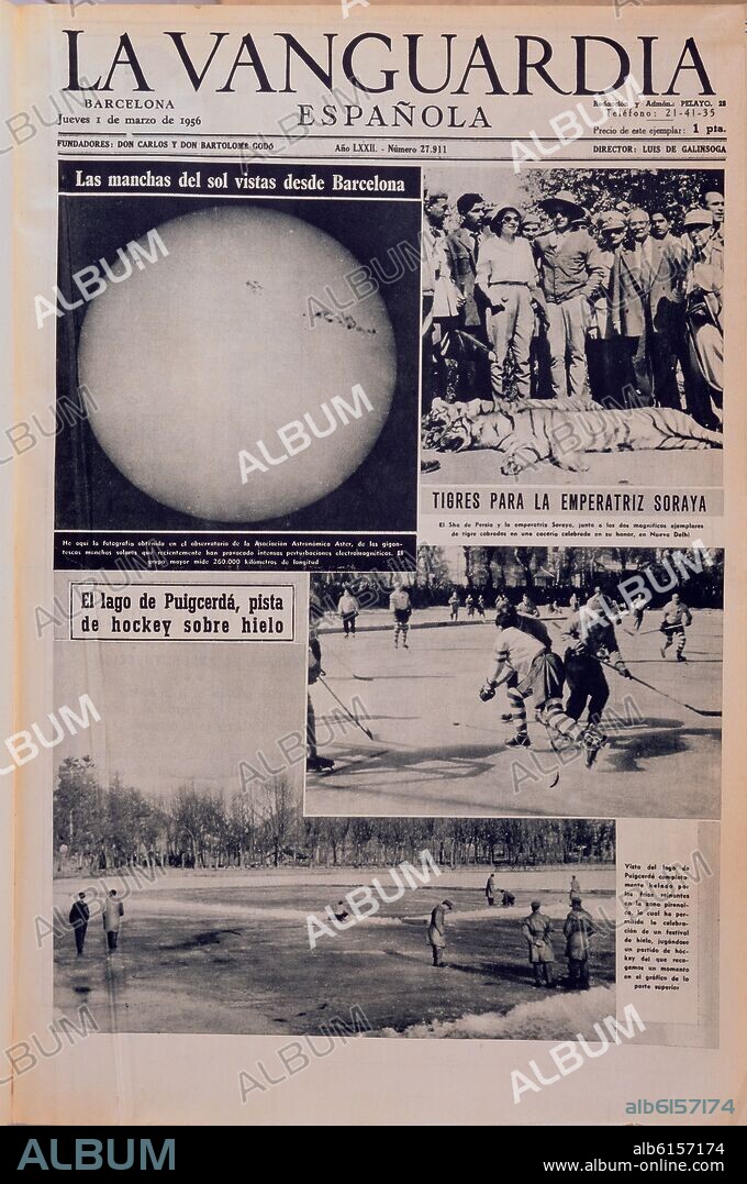 PORTADA DE LA VANGUARDIA ESPAÑOLA DIA 1 MARZO 1956.