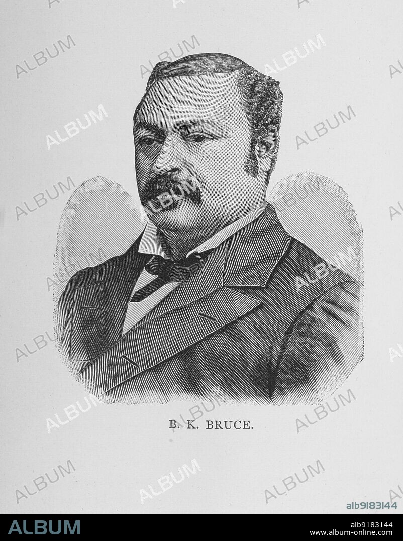 B. K. Bruce, 1887. Politician Blanche Kelso Bruce was the first elected African-American senator to serve a full term. Born into slavery, his father/owner was a white Virginia planter. From "Men of Mark: Eminent, Progressive and Rising" by William J. Simmons.