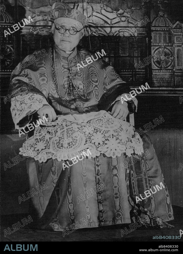Pagan Orphan Becomes China's First Cardinal.Thomas Cardinal Tien, wearing the robes of the late Cardinal Mundelein which wore presented to him, photographed at the Order's Mission House, Techny, Illinois. Behind him is a stained glass window picturing the dispatch of missionaries to China by the founder of the Society.Thomas Cardinal Tien, a native Chinese who entered a Catholic mission as a 9-year-old -orphan, and remained to study for the priesthood and eventually became Bishop of Tsingtao, has made history by being consecrated the first non-Caucasian cardinal in the 1900-year-old history of the Roman Catholic Church. He is also the first member of his order, The Society of the Divine Word, to receive the Rod Rat. March 27, 1946.