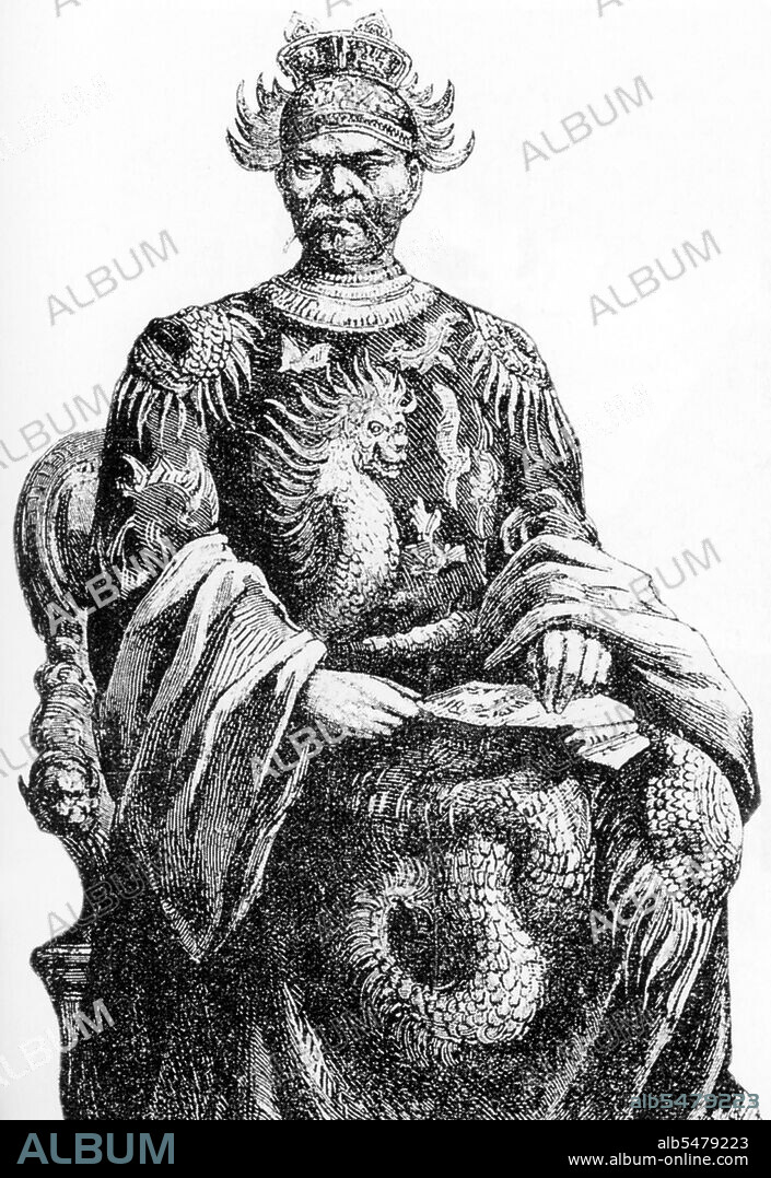 Emperor Tu duc (22 September 1829 17 July 1883) (full name: Nguyen Phuc Huong Nham, also Nguyen Phuc Thi) was the fourth emperor of the Nguyen Dynasty of Vietnam and reigned from 1847-1883. The son of Emperor Thieu Tra, Prince Nguyen Phuc Huong Nham succeeded his father with the reigning title of Tu duc, but family troubles caused his era to have a violent start. Thieu Tra had passed over his more moderate eldest son, Huong Bao, to give the throne to Tu duc, known for his staunch Confucianism and opposition to foreigners and innovation. As a result, and due to the repressive policies of the previous Nguyen Dynasty emperor, there was now a great deal of dissatisfaction with Nguyen rule and a legitimate royal figure to rally this opposition.