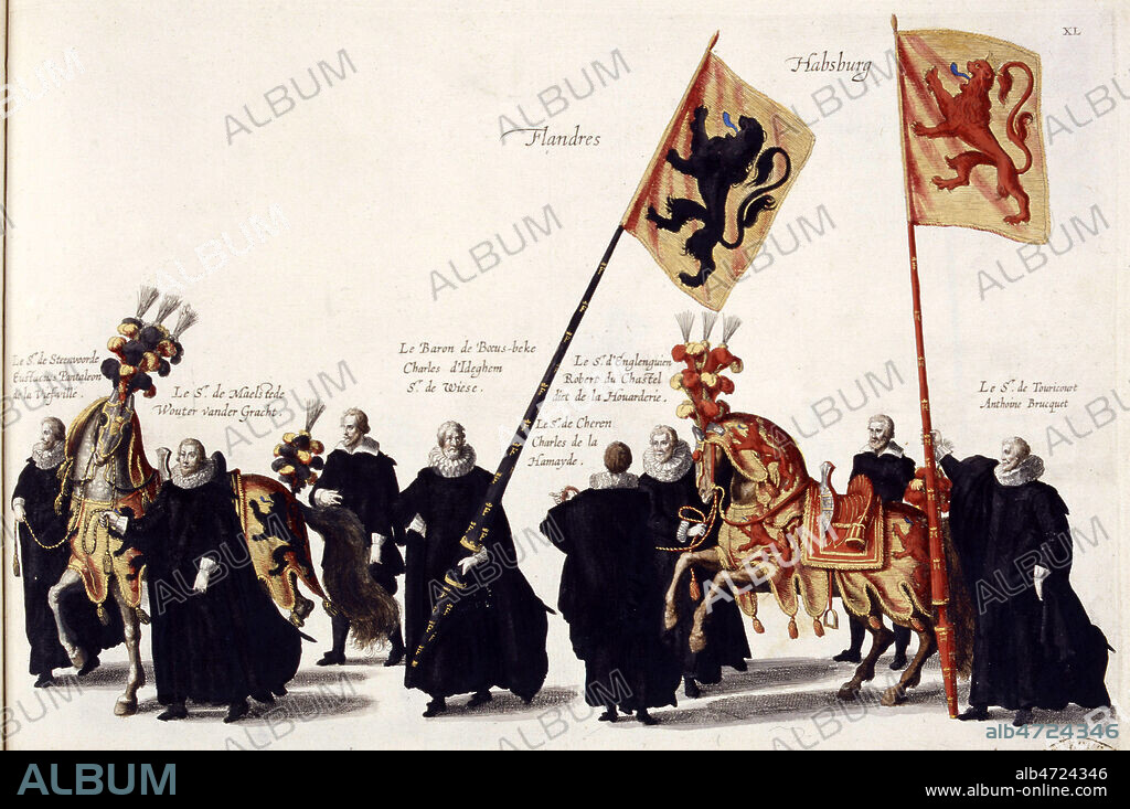 Procession lors de l'enterrement de l'archiduc d'Autriche ALBERT (1559-1621) . Credit: Cheuva / KHARBINE-TAPABOR.