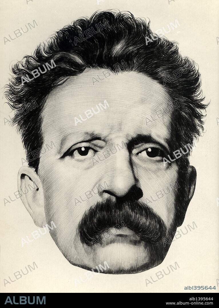 Diaz Mirón, Salvador (1853-1928). Poeta mejicano, opositor político a Porfirio Díaz. Dibujo de 1944.