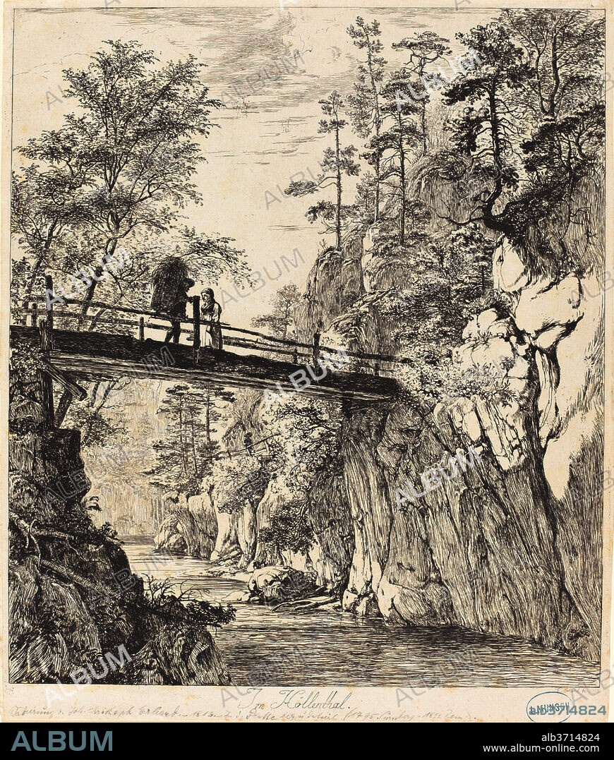 JOHANN CHRISTOPH ERHARD. Im Höllenthal (In the Höllen Valley). Dated: 1818. Dimensions: sheet (trimmed to plate mark): 32.8 x 27.6 cm (12 15/16 x 10 7/8 in.). Medium: etching on laid paper.