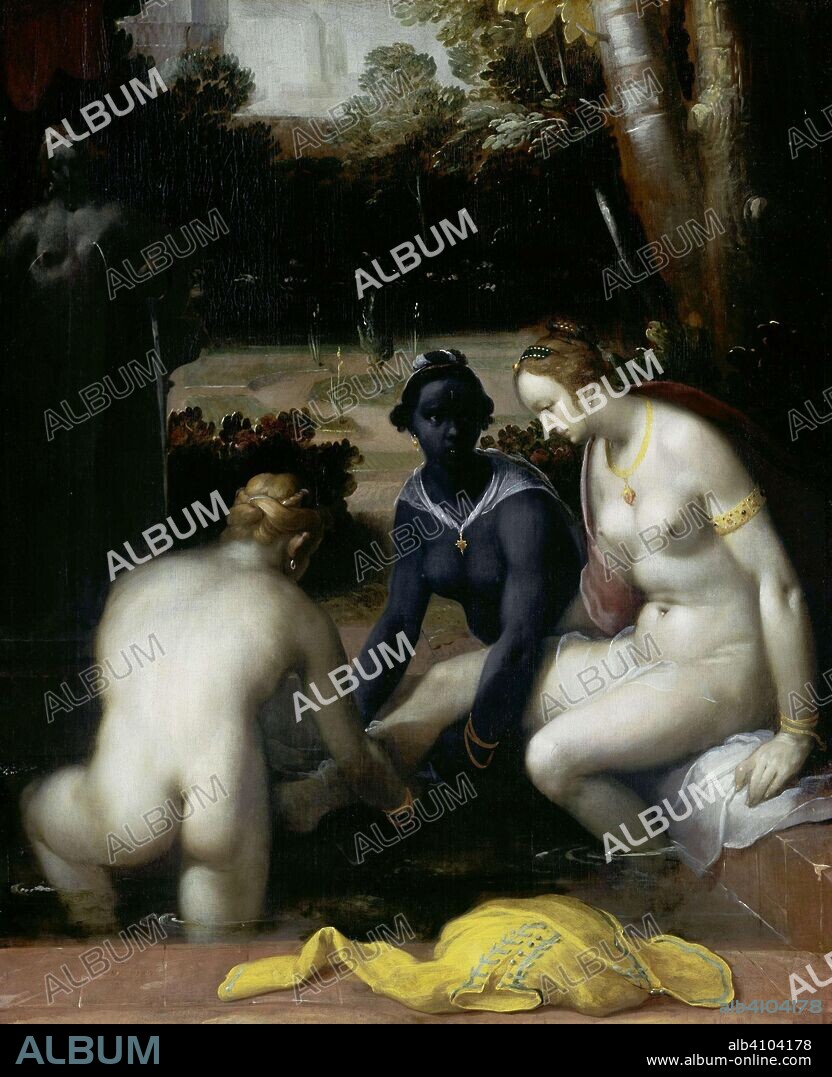CORNELIS CORNELISZ. VAN HAARLEM (MENTIONED ON OBJECT). Bathsheba at her Toilet. Bathsheba in the Bath. Dating: 1594. Measurements: h 77.5 cm × w 64 cm; h 99.5 cm × w 85 cm × t 5 cm.