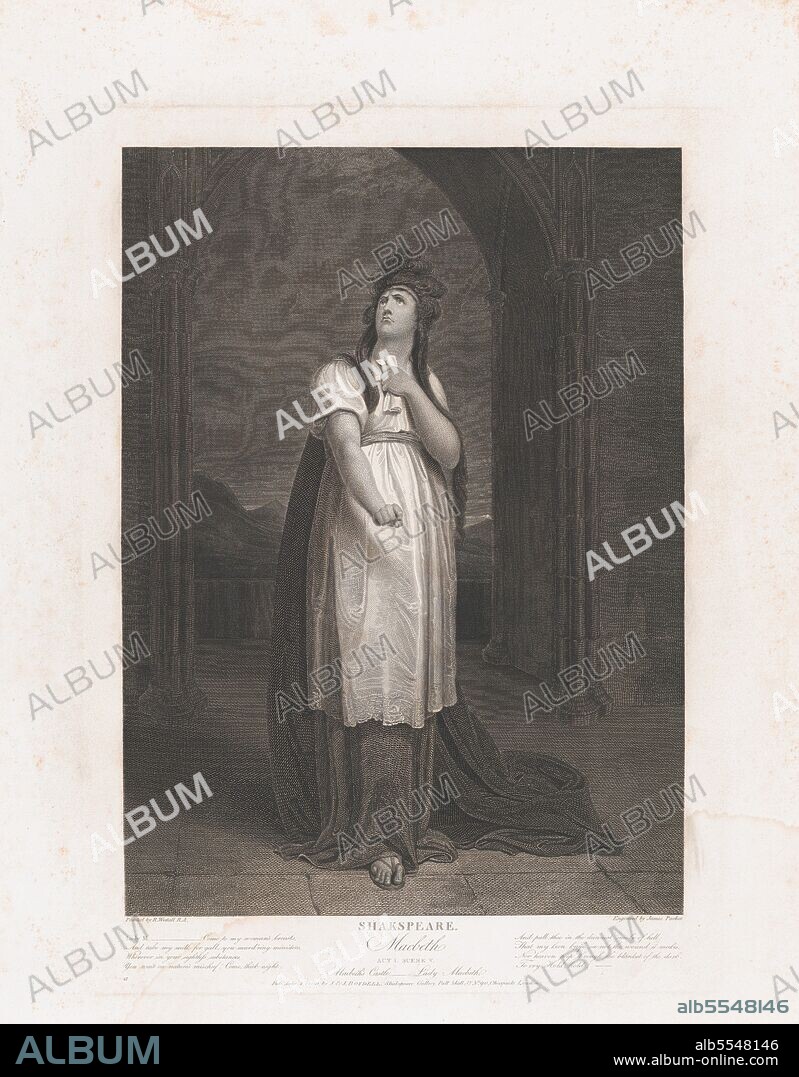 JAMES PARKER. Lady Macbeth (Shakespeare, Macbeth, Act 1, Scene 5), first published 1800; reissued 1852.