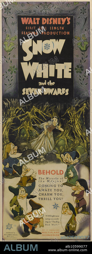 MYRON "GRIM" NATWICK. Movie poster "Snow White and the Seven Dwarfs".