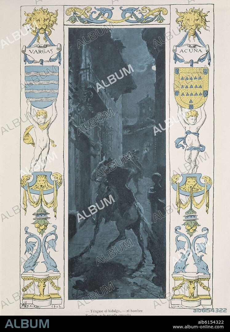 ALEJANDRO FERRANT (1843-1917). A BUEN JUEZ MEJOR TESTIGO - ILUSTRACION DE LA OBRA DE ZORRILLA.