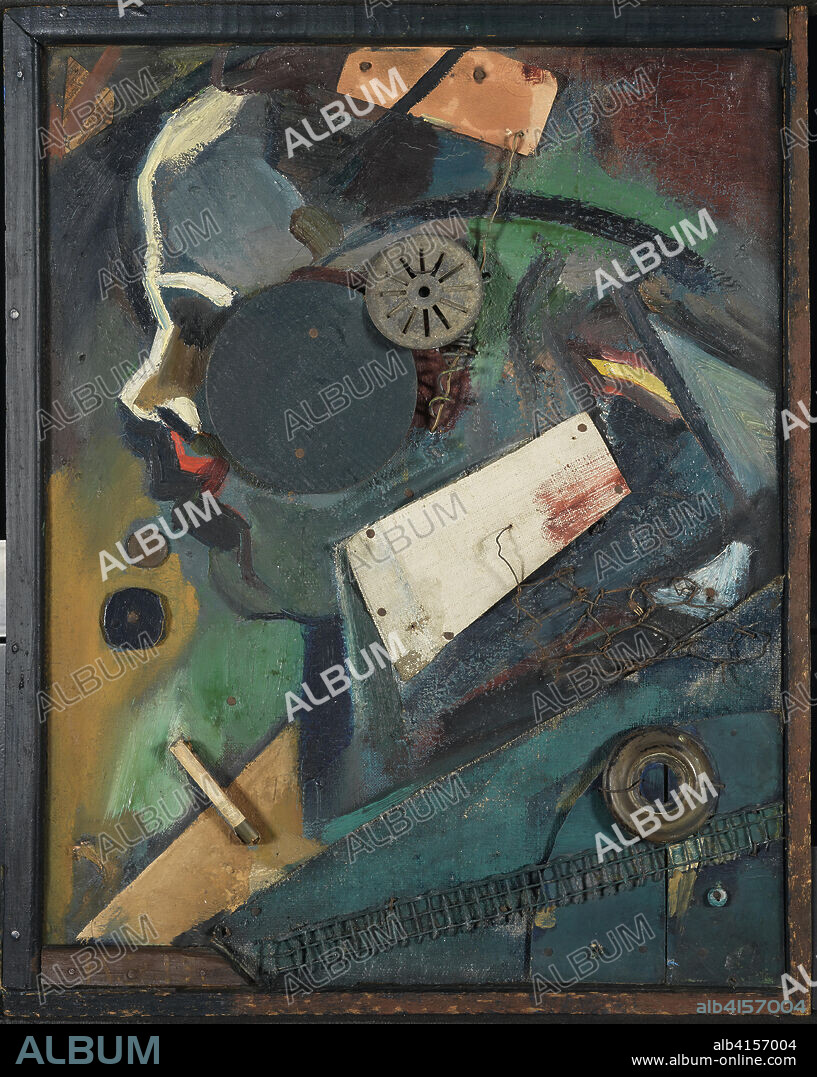 Kurt Schwitters (Hanover, 1887-Ambleside, 1948). Merzbild 1A (The Psychiatrist) (1919). Oil, assemblage and collage of objects on canvas. 48.5 x 38.5 cm.