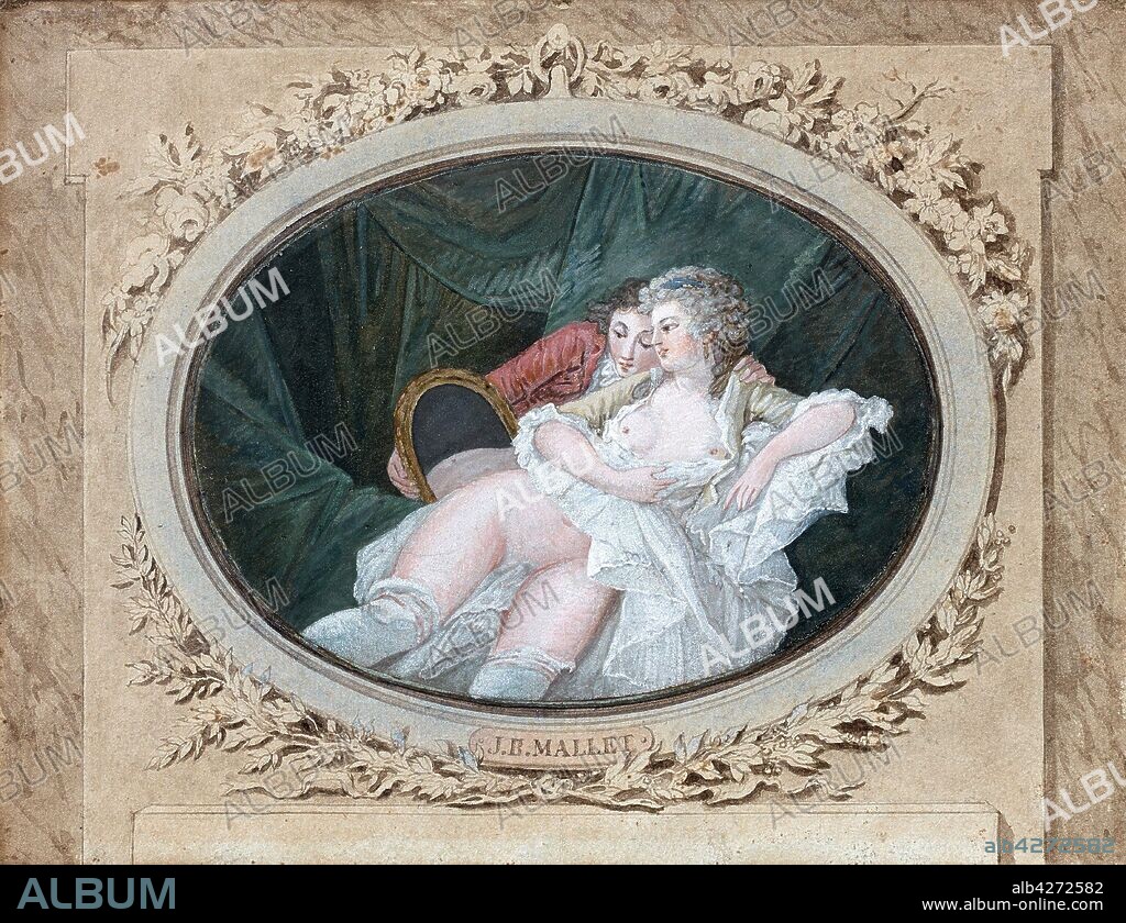 JEAN-BAPTISTE MALLET. Boudoir scene.