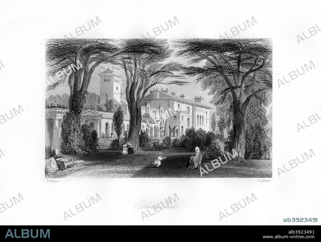 Ockham Park, Surrey, 19th century. The estate of Ockham Park used to be owned by the family of Ada Lovelace who wrote a description of Charles Babbage's analytical engine.