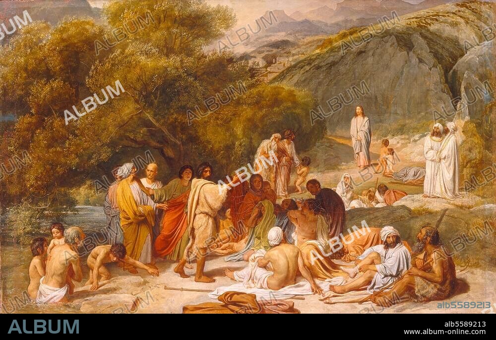 ALEXANDER ANDREJEWITSCH IWANOW. Iwanow, Alexander Andrejewitsch. 1806-1858. "Christi erste Erscheinung vor dem Volk", 1834. Öl auf Leinwand, 60,5 × 90,5 cm. St. Petersburg, Staatl. Russisches Museum.