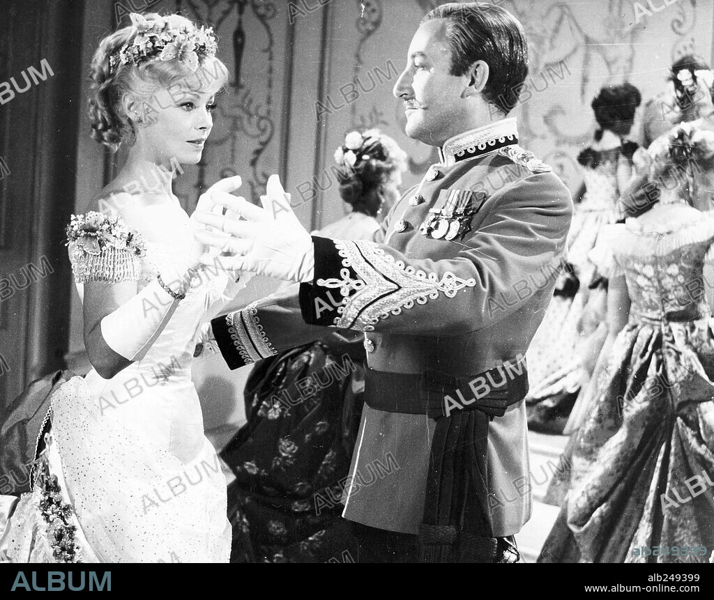 DANY ROBIN and PETER SELLERS in WALTZ OF THE TOREADORS, 1962, directed by JOHN GUILLERMIN. Copyright RANK.