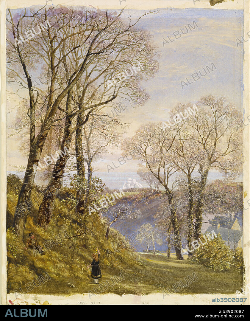 JOHN BRETT. February in the Isle of Wight. Date/Period: 1866. Painting. Watercolour, bodycolour and gum on paper. Width: 354 mm. Height: 460 mm.