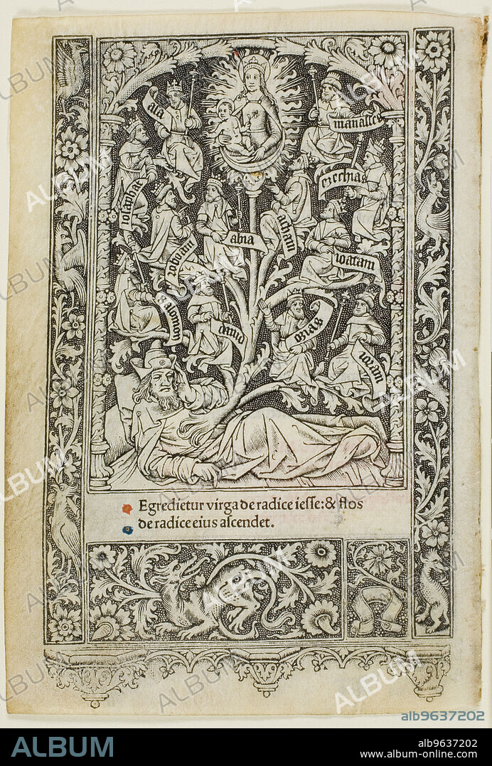 THIELMANN KERVER. The Tree of Jesse, from a book of hours, 1505/10.