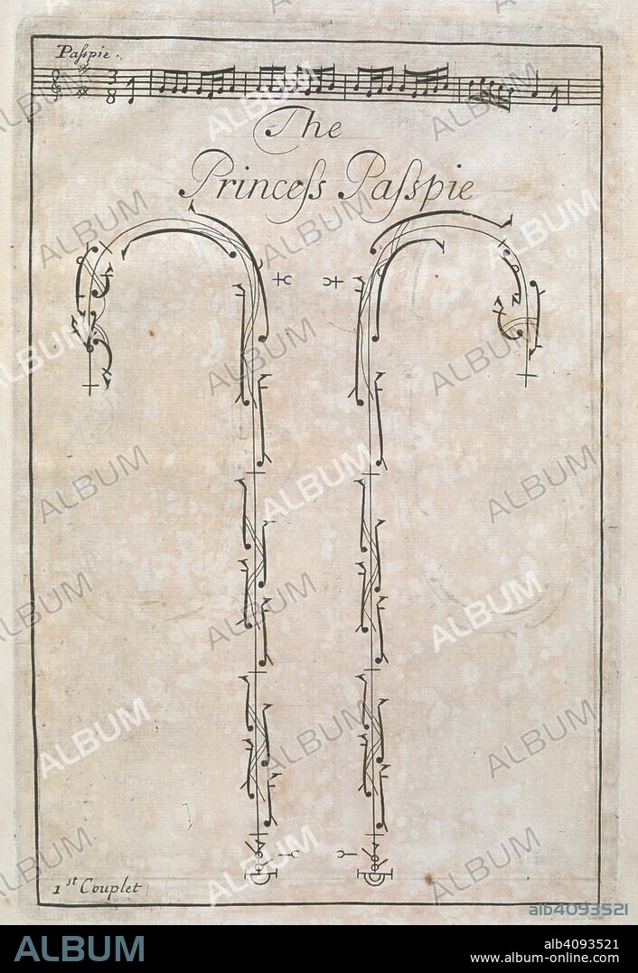 The Princess Passpie- a dance. [[RecuÌˆeil de contredances mises en choreÌgraphie, etc.] For the Further Improvement of Dancing. A treatis of chorography, or ye art of dancing country dances after a new character ... London, [1715?]. Source: 60.h.28. Language: English.