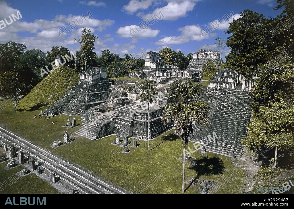 North Acropolis, archaeological site of Tikal, Tikal National Park (UNESCO World Heritage List, 1979), El Peten, Guatemala. Mayan civilisation, 8th-9th century.