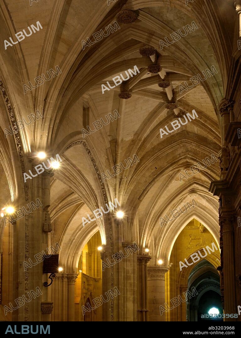 CATEDRAL DE SANTA MARIA Y SAN JULIAN  O CATEDRAL DE NUESTRA SEÑORA DE GRACIA. INTERIOR, NAVES.  CUENCA, ESPAÑA.