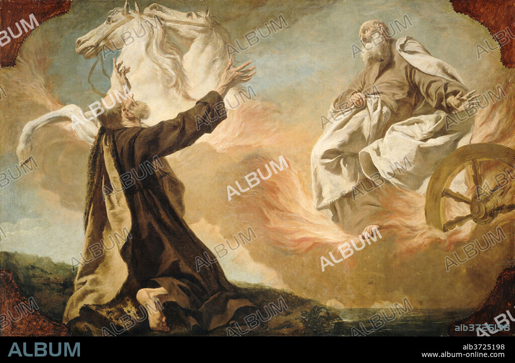 GIUSEPPE ANGELI. Elijah Taken Up in a Chariot of Fire. Dated: c. 1740/1755. Dimensions: overall: 174.6 x 264.8 cm (68 3/4 x 104 1/4 in.)  framed: 207 x 302.3 x 10.1 cm (81 1/2 x 119 x 4 in.). Medium: oil on canvas.