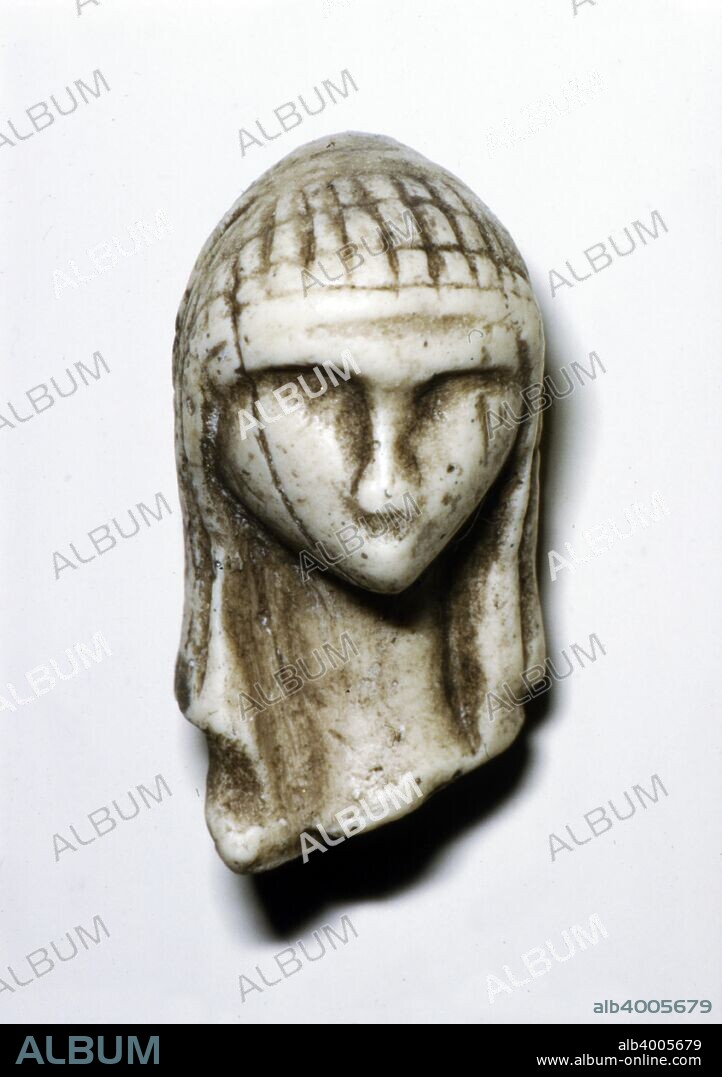 Female Head from Brassempovy, France, Upper Paleolithic, Gravettian Period (c20th century). Mammoth Ivory.