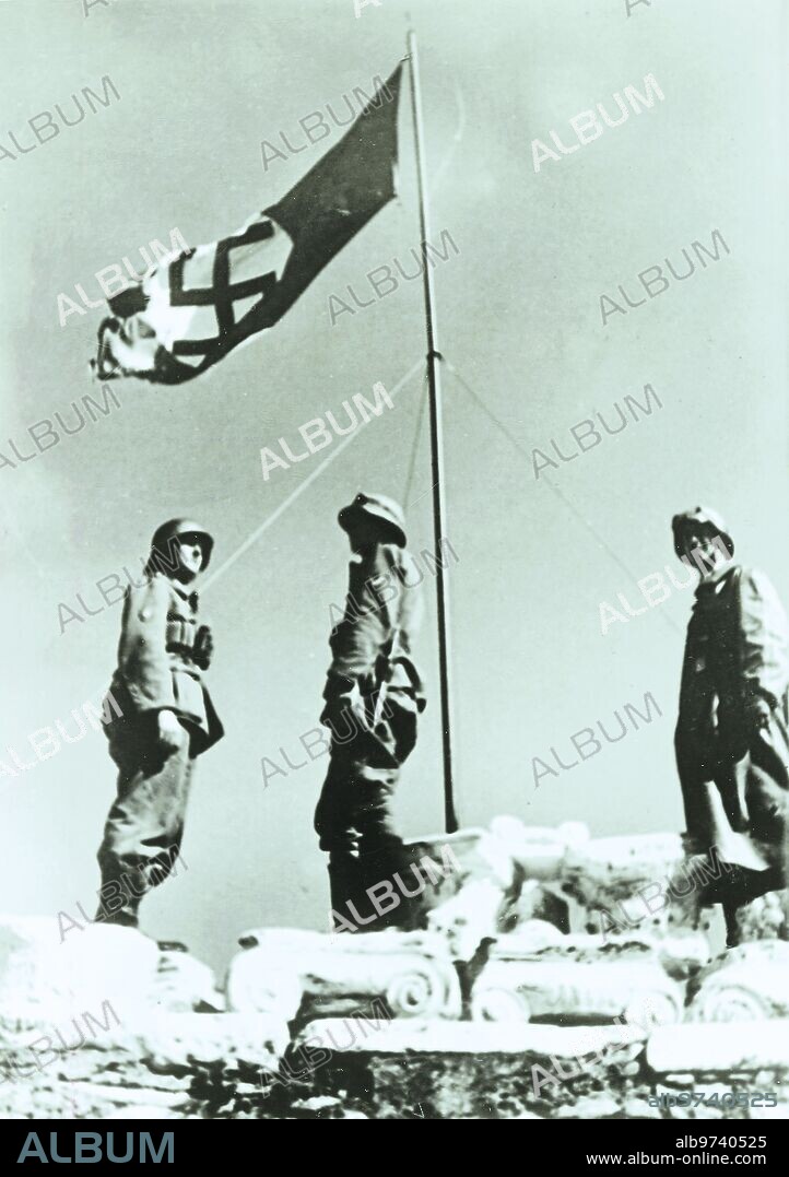 April 26, 1941. The Nazi flag flies at the Acropolis.