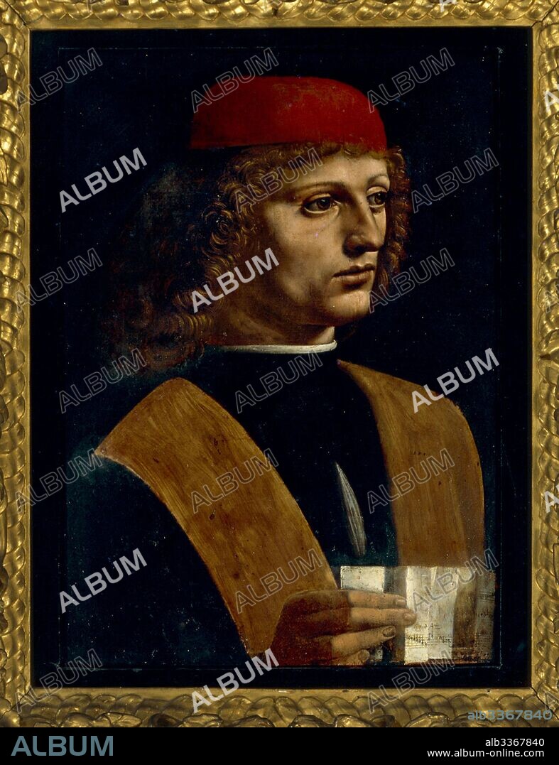 LEONARDO DA VINCI. Portrait of a Musician (Franchinus Gaffurius?).