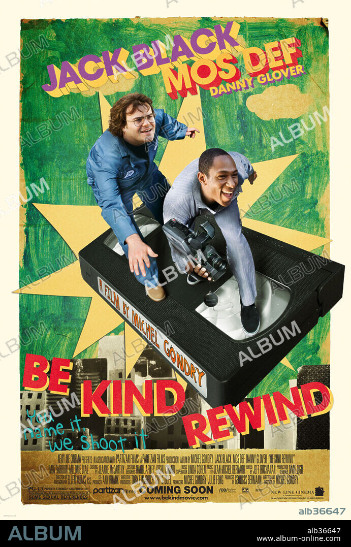 Affiche de BE KIND REWIND, 2008, réalisé par MICHEL GONDRY. Copyright PARTIZAN.
