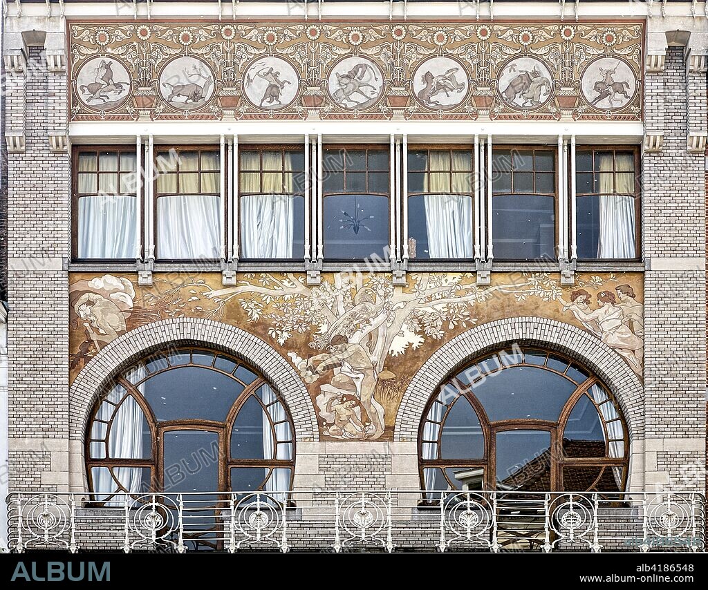 Hotel Albert Ciamberlani, 48 Rue Defacqz, Brussles, Belgium, c2014-2017. Designed by Paul Hankar in 1897 at the request of the wealthy Madame Veuve Ciamberlani for her son Albert, a Symbolist painter.