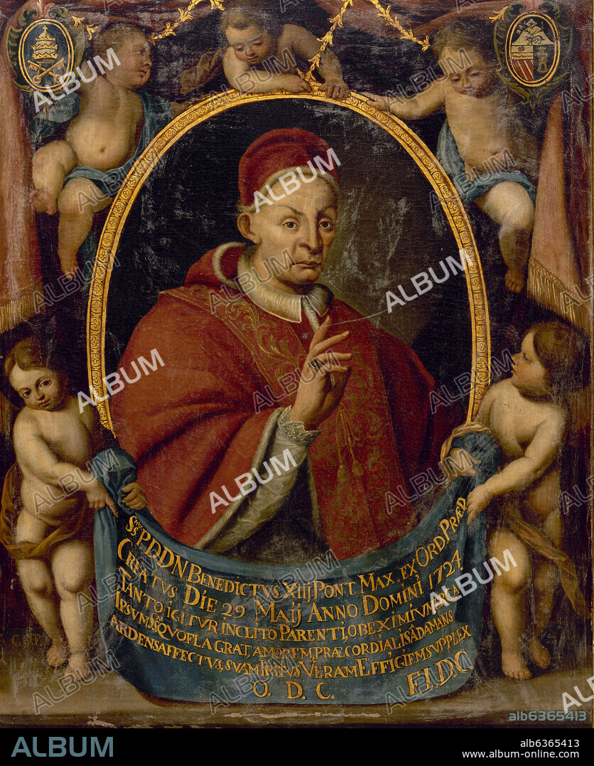 RETRATO DEL PAPA BENEDICTO XIII ELEGIDO PAPA EN 1724 - SIGLO XVIII - BARROCO ITALIANO.