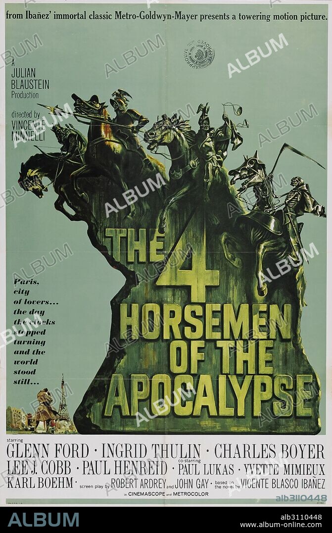Poster of FOUR HORSEMEN OF THE APOCALYPSE, 1962, directed by VINCENTE MINNELLI. Copyright M.G.M.