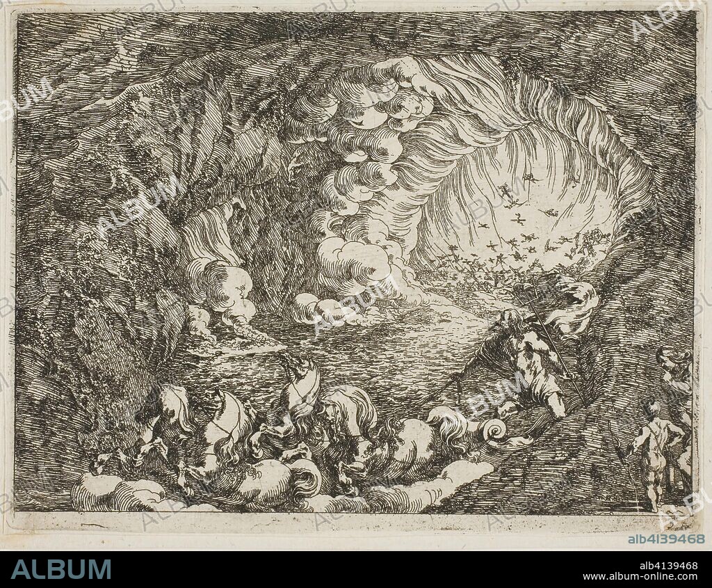 JOHANN WILHELM BAUER. Apocalyptic Vision with Sea Gods. Johann Wilhelm Baur; German, 1607-1642. Date: 1627-1642. Dimensions: 105 x 140 mm (sheet, sheet trimmed almost to plate mark). Etching on ivory laid paper. Origin: Germany.