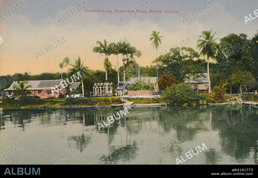 Christianburg, Demerara River, British Guiana', early 20th century. Scene in the former colony of British Guiana, part of the British West Indies on the northern coast of South America. It is now known as the independent nation of Guyana. [Booker Bros, Demerara].