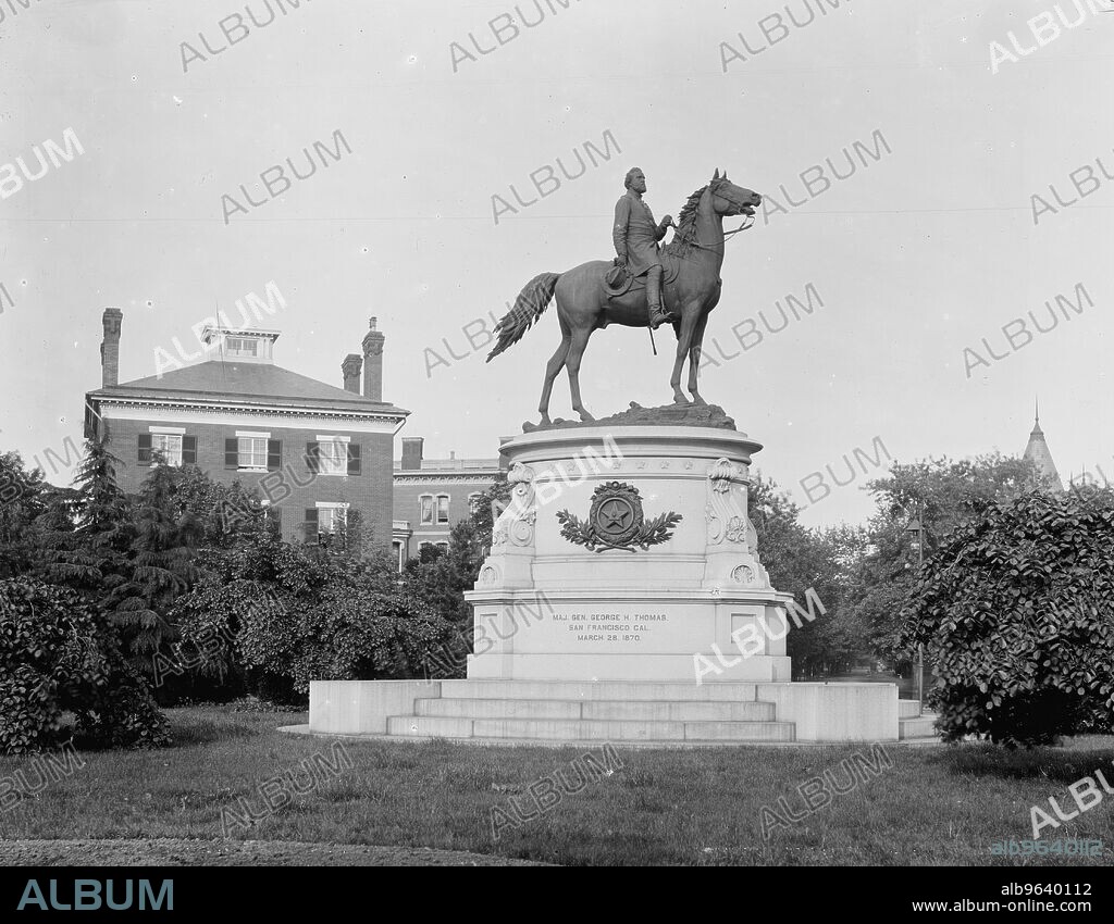 WILLIAM H. JACKSON. Thomas' Statue, Washington, D.C., between 1880 and 1897.