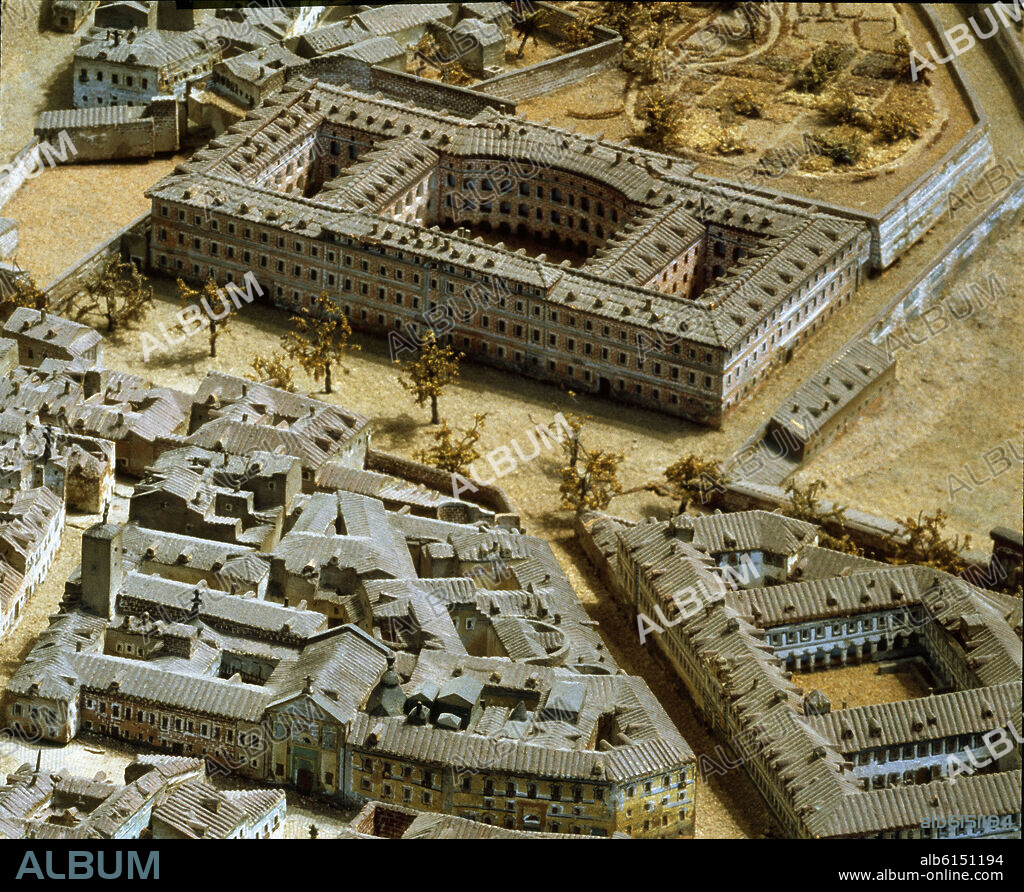 GIL DE PALACIO LEON. MAQUETA DE MADRID - DETALLE DEL CUARTEL DE SAN GIL - 1830.