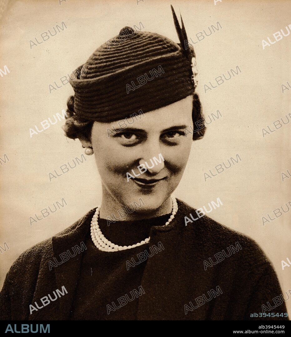'Princess Marina became engaged to King George V's youngest son, Prince George (now Duke of Kent), while he was holiday-making in Greece', 1934, (1938). Princess Marina of Greece and Denmark (1906-1968), later Duchess of Kent, was the wife of Prince George, Duke of Kent, the fourth son of King George V of the United Kingdom and Mary of Teck. From These Tremendous Years 1919-1938. [Daily Express, London, 1938].