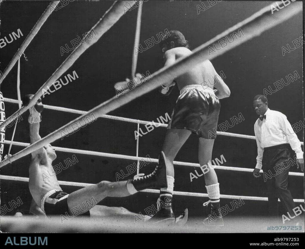 27 junio 1972. Combate entre Pedro carrasco y mando Ramos por el título de campeón del mundo de Pesos Ligeros.