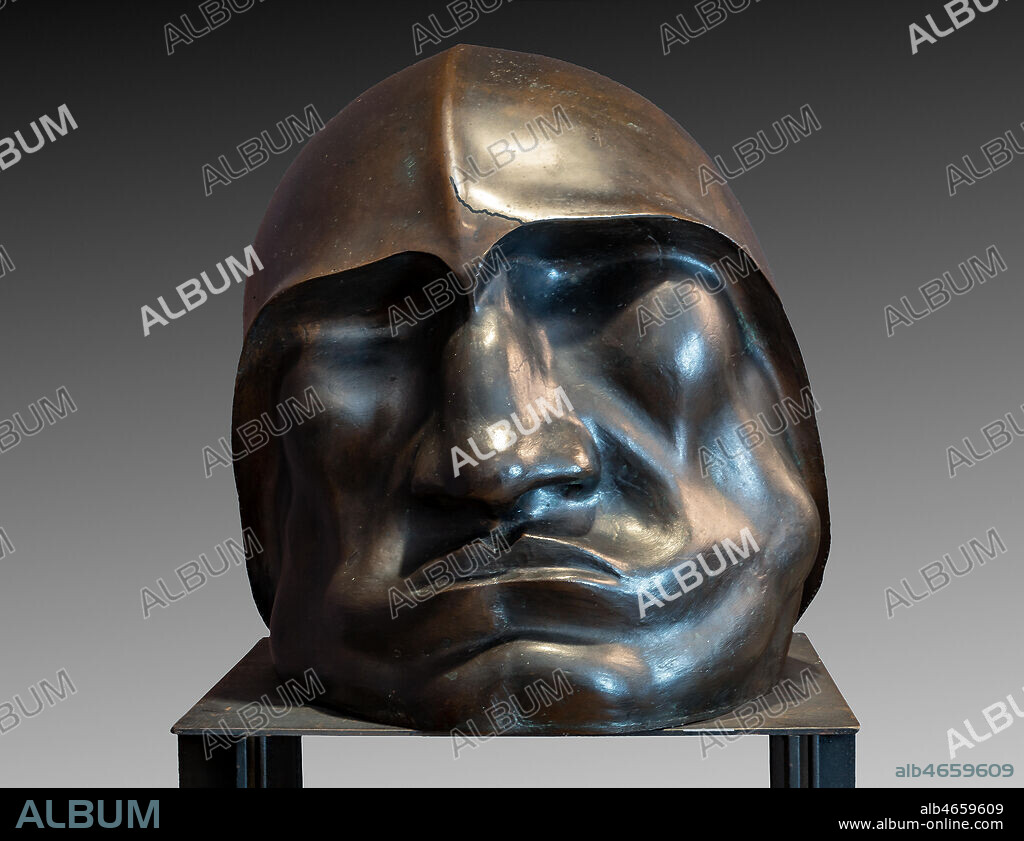 Fontanellato, Labirinto della Masone, Franco Maria Ricci Art Collection: "Head of Mussolini" by Giandante X, head in bronze.