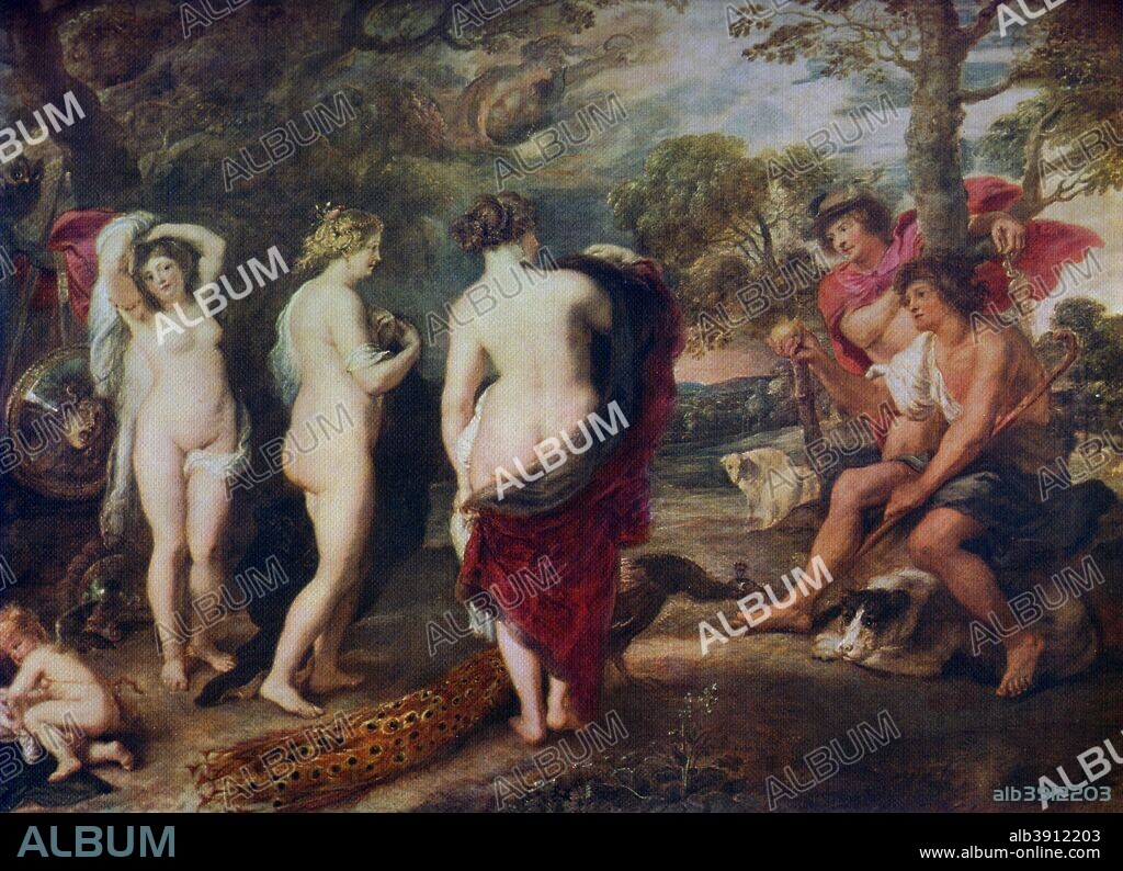 'Judgment of Paris', c1635-1638, (1912). A colour print of Rubens' painting, from Famous Paintings with an introduction by Gilbert Chesterton, (Cassell and Company, London, New York, Toronto, 1912).