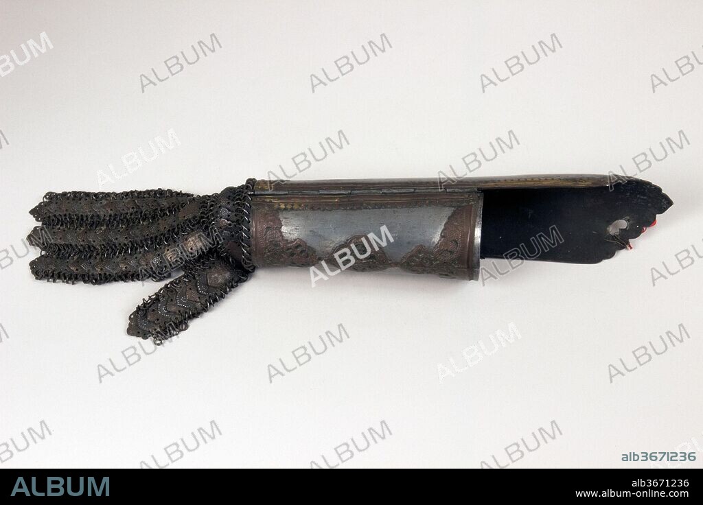 Arm Guard. Culture: Indian. Dimensions: L. 22 1/4 in. (56.5 cm); W. 3 1/2 in. (8.9 cm); Wt. 1 lb. 15.6 oz. (895.8 g). Date: ca. 1750-1800.