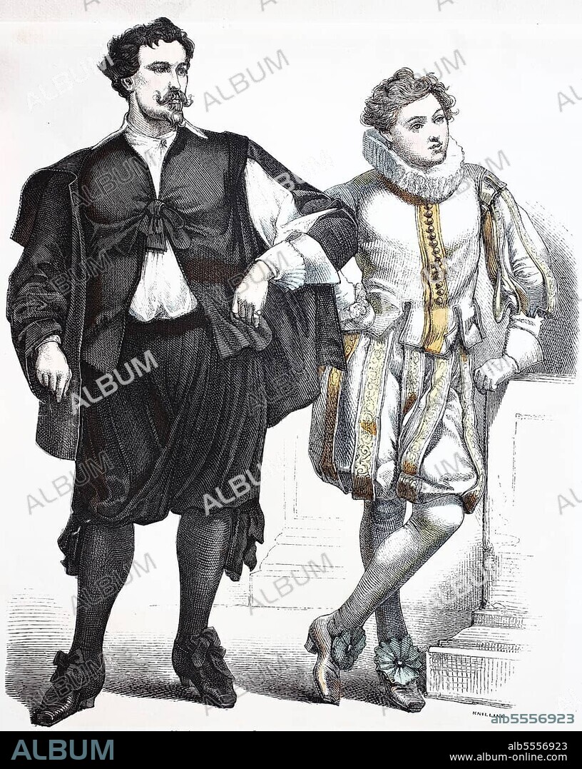 Folk traditional costume, Clothing, History of costumes, Dutch artist and noble boy, 1600-1635, Historical, digitally restored reproduction of a 19th century original.