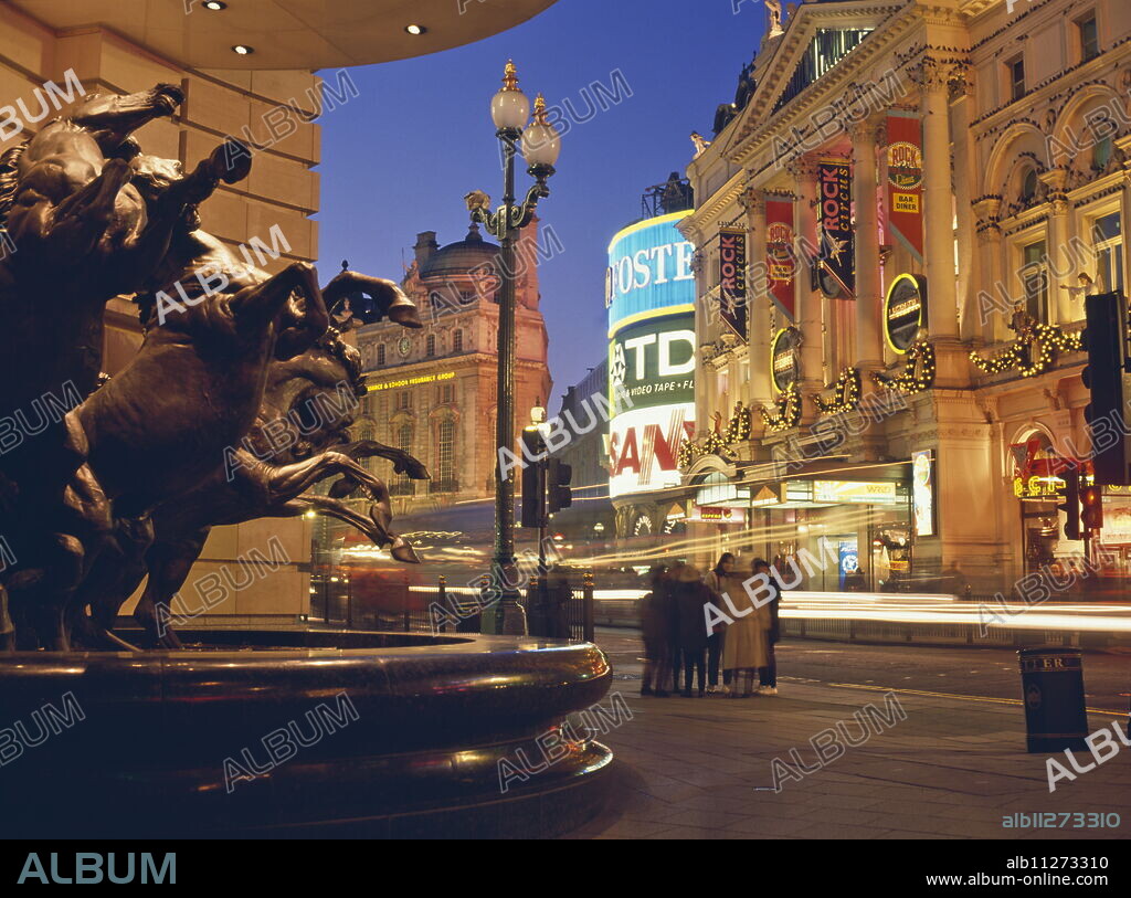 Statue of horses outside the Sogo Japanese department store in Piccadilly, London, England, United Kingdom, Europe.