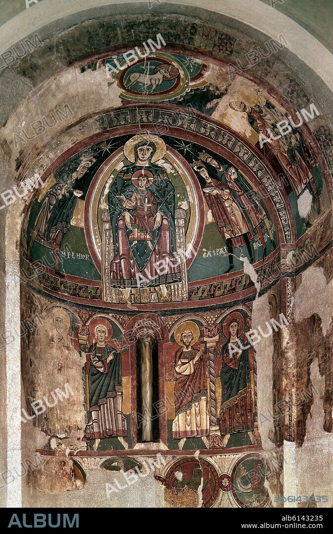 MAESTRO DE TAHULL (SIGLO XII). MURAL DEL ABSIDE DE LA IGLESIA DE SANTA MARIA DE TAHULL - ROMANICO CATALAN - SIGLO XII - (DET- Nº 15138).